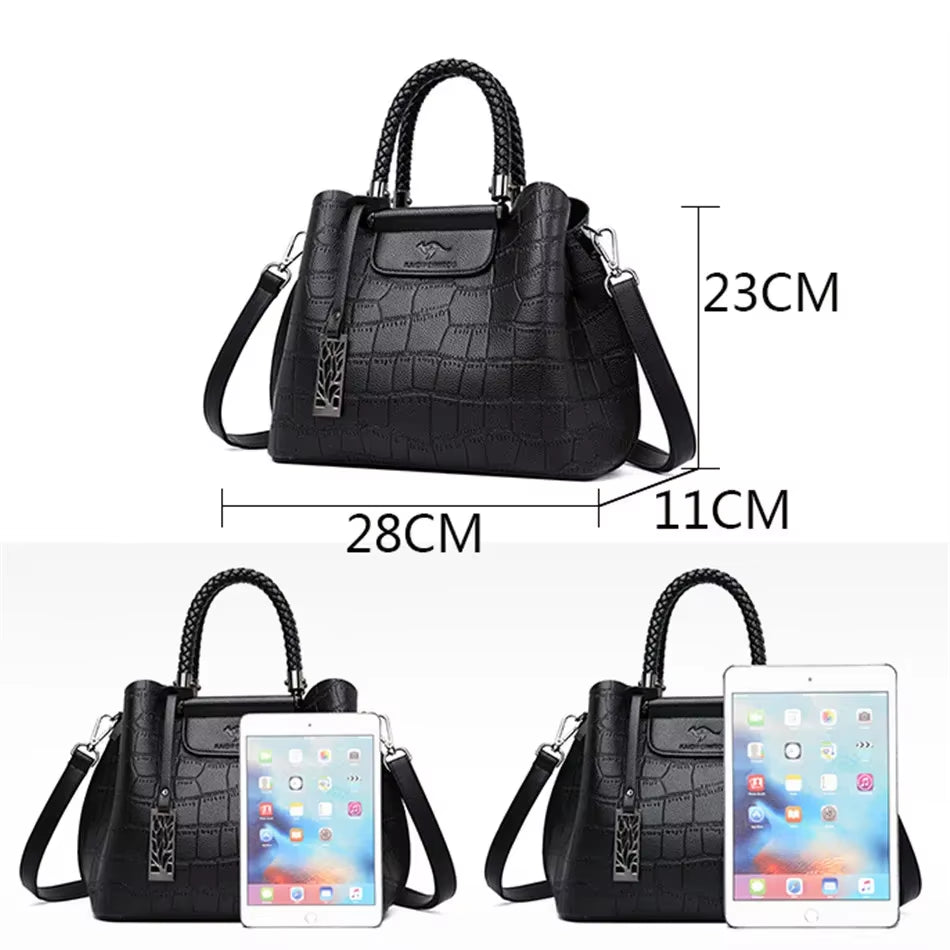 Hand-Knitted Luxury Handbags Women Bags Designer Stone Pattern Ladies Handbag Crossbody Bags for Women Shoulder Messenger Bag