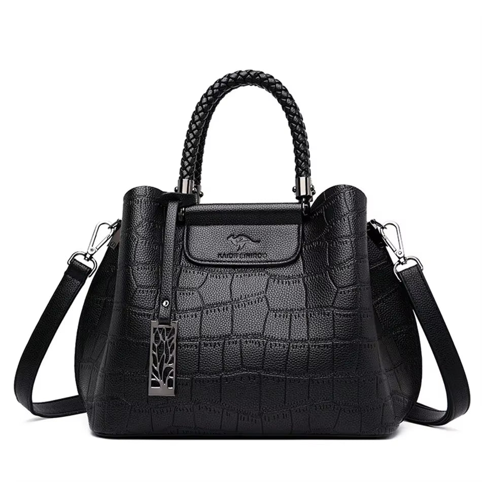Hand-Knitted Luxury Handbags Women Bags Designer Stone Pattern Ladies Handbag Crossbody Bags for Women Shoulder Messenger Bag