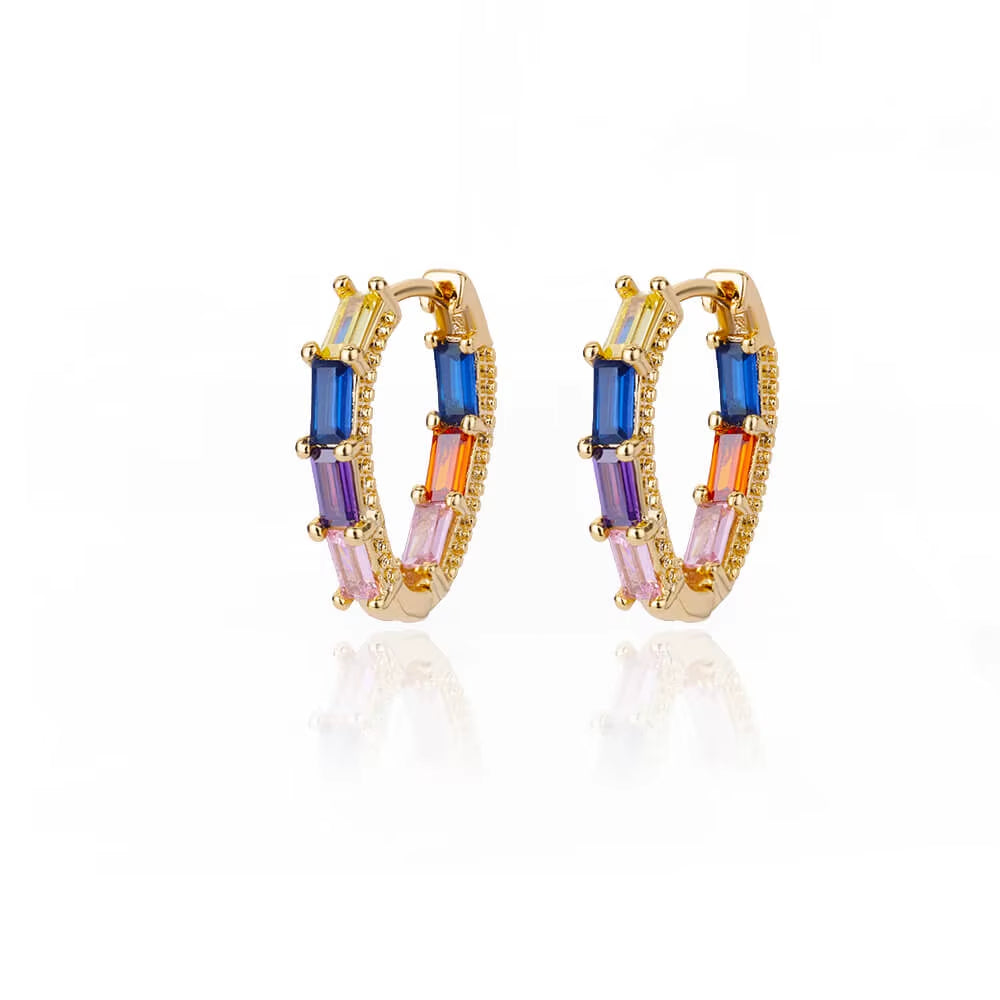 Heart Hoop Earrings for Women Girls Colored Zircon Stainless Steel Earring 2023 Trend Wedding Aesthetic Jewelry Aretes Mujer