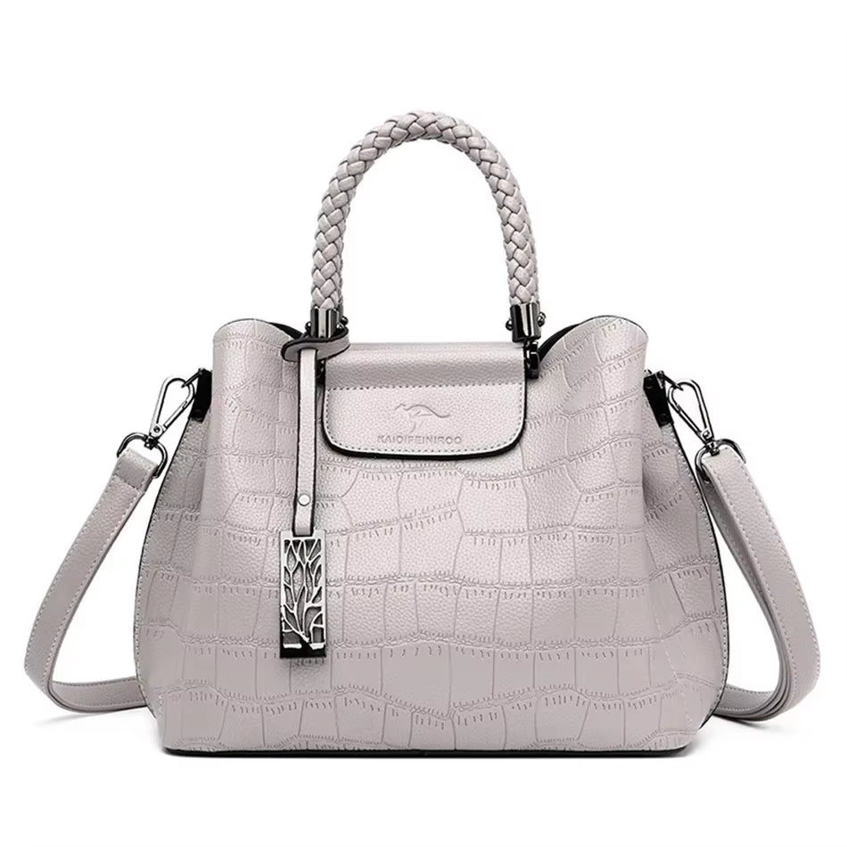 Hand-Knitted Luxury Handbags Women Bags Designer Stone Pattern Ladies Handbag Crossbody Bags for Women Shoulder Messenger Bag