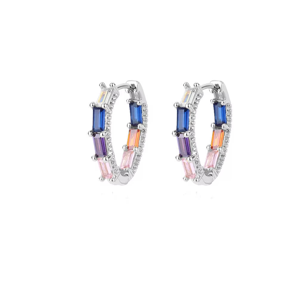 Heart Hoop Earrings for Women Girls Colored Zircon Stainless Steel Earring 2023 Trend Wedding Aesthetic Jewelry Aretes Mujer