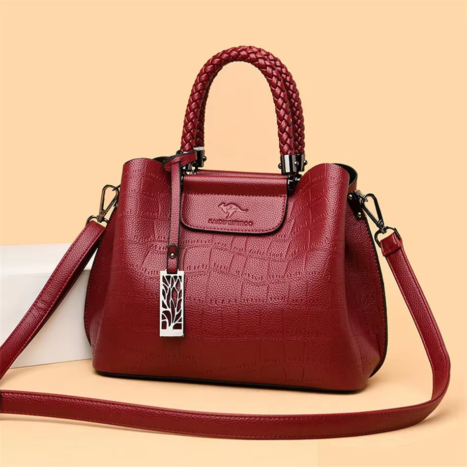 Hand-Knitted Luxury Handbags Women Bags Designer Stone Pattern Ladies Handbag Crossbody Bags for Women Shoulder Messenger Bag